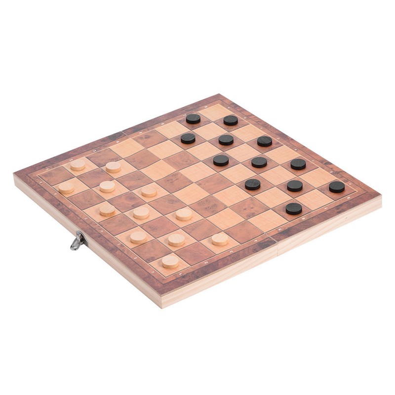 3in1 Portable Wooden Chessboard Folding Board Chess Game For Party