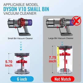 WYWY.cubeta de Repuesto para aspiradora Dyson V10 y cubeta de Polvo, cubeta pequeño Compatible con Dyson Parte No.969509-02