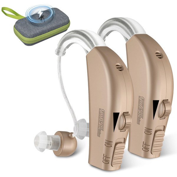 Noise Cancelling Rechargeable Hearing amplifier for Seniors, Volume Control Amplifiers