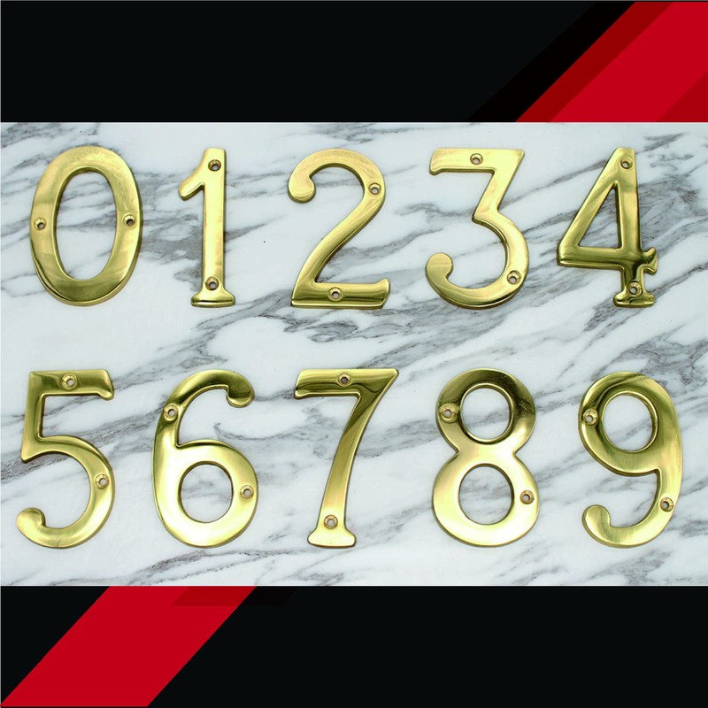 ZW Hardware A200 3 Inch Bright Brass House Number 7