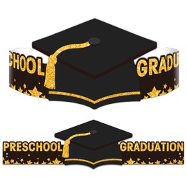FaCraft Pre K Graduation Caps - 24pcs Adjustable Paper Crown Hats for Preschool Kids, Students Graduation Gifts