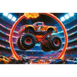 Trefl - Monster Truck - Puzzle 60 Pieces - Colourful Puzzle with Vehicles, Creative Entertainment, Fun for Children from 4 Years