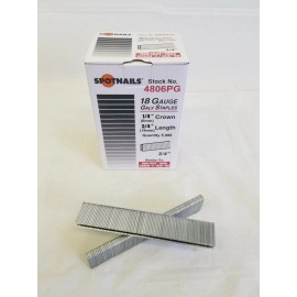 Spotnail 18 Gauge Narrow Crown 1/4" X 3/4" Leg ( "L" Series ) Staples 5,000/Bx 4806PG
