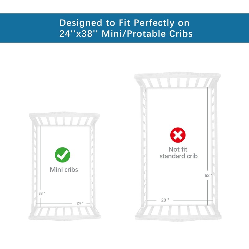 Mini Crib Sheets 4 Pack, Mini Portable Crib Sheets |