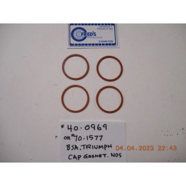 NOS Vintage BSA,TRIUMPH rockerbox cap gaskets(set of 4) early non unit # 70-1577
