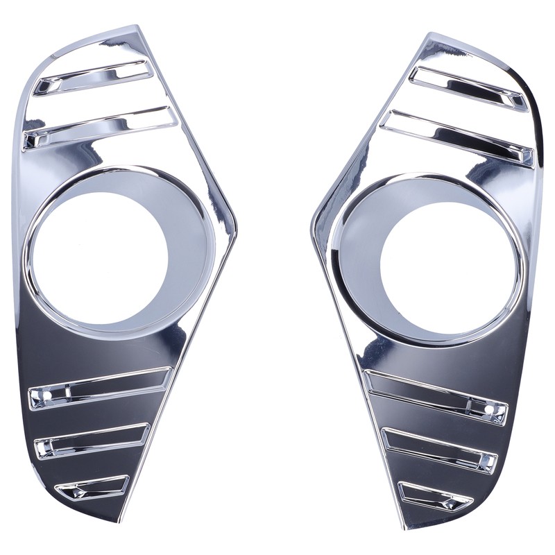 Pair Chrome Front Fog Light Cover Lamp Trims Paste Mounting