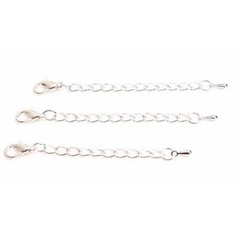 20 PCS 4" Length Necklace Extenders Bracelet Extender Chain Set for Necklace Bracelet DIY Jewelry Making (Silver)