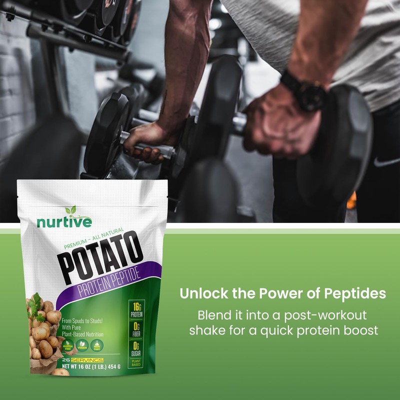 NURTIVE Potato Protein Peptide Powder - Plant-Based, Rich in Nutrients