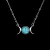 RUIZHEN Silver Triple Moon Goddess Symbol Opal Healing Crystal Natural