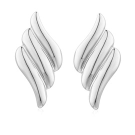 TTPSRY Angel Wings Earrings, Irregular Earrings, Statement Earrings, Hoop Earrings, Hypoallergenic Drop Earrings, Jewellery for Women, Stainless Steel