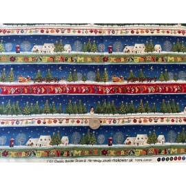 The Henley Studios CHRISTMAS HOLIDAY STRIPE JOY NOEL XMAS FABRIC 100% cotton craft sewing material