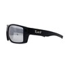 Locs Large Wrap Rectangle Color Mirror Gangster Plastic Sunglasses Black