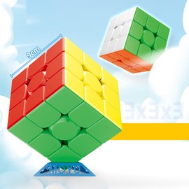 Oostifun MoYu MoFang JiaoShi Big Size 9CM 3x3x3 Plus Big Cube Puzzle Stickerless Smooth Puzzle with Cube Stand (Multi Color)