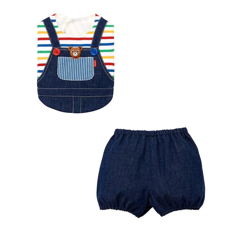 Miki House 14-7902-456 Bib Set Bib Baby Kids Baby Shower