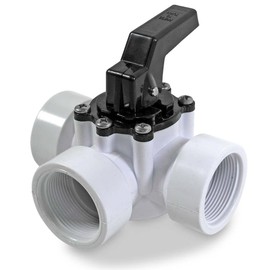 3-Way Valve 1 1/2 Inch Internal Thread - ABS Housing - 4-Level Flow Control for Pool Solar Systems & Heat Pumps - Pressure-resistant Lid with 6 Screws