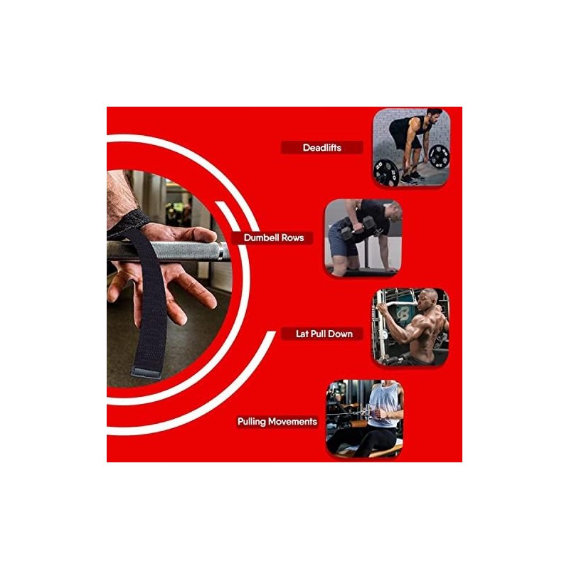 Correas Acolchonadas para Levantamiento de Pesas, VEKENSEE Straps para Gimnasio,