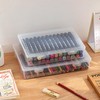Hnonoxy Plastic Box with Lid, Plastic Storage Box Pens, Transparent