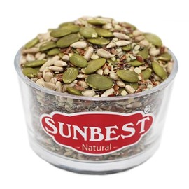 Sunbest Natural Sunbest Super Semillas Orgánicas Naturales 32 OZ (2 Lb) Ingredientes para Ensalada - Calabaza Cruda Orgánica Usda, Chia, Cáñamo, Giras