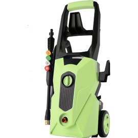 Electric Pressure Washer High Power Washers Electric Powered with 4 Nozzle and Soap Bottle, for Home, Cars, Fences, Patio (Green)