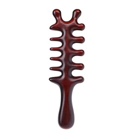 Handmade Handheld Head Massage Comb,Rosewood Wide Tooth Hair Massage Comb,Massager for Scraping Scalp,Ergonomics Scraping Scalp Massage Tools,1 Pieces,Fuchsia