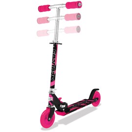 Ozbozz Nebulus Adjustable Scooter: Pink & Black - Kids Two Wheel Scooter, Foam Handle Grip, Adjustable Handle Height, Weight Capacity of 120 Pounds, Easy Folding for Quick Storage