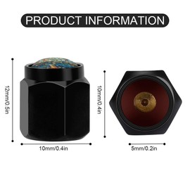 Buyidec Tree of Life Tire Valve Stem Caps Aluminum Black Stem Tire Valve Caps Universal Stem Covers for Cars SUVs Trucks Bikes Motorcycles Bicycles (4 Pack)