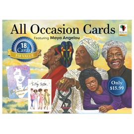 African American Expressions - All Occasion Boxed Cards Assortment #13 feat. Maya Angelou (18 cards, 5" x 7") AOAB780