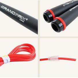 김수열줄넘기 그랑프리 스피드 J-303 Kim Soo-yeol Jump Rope Grand Prix Speed J-303, 스카이 × ONE SIZE(손잡이 14cm x 줄 두께 4mm) × 1개