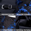 Barry.Wang Blue Black Flower Vest Waistcoat Formal Dress Tuxedo Classic