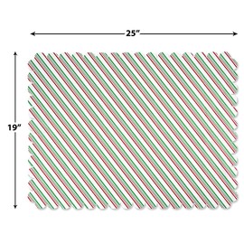 Current Stripes & Dots Scalloped Edge Tissue Paper Sheets - Christmas and Holiday Present-Wrapping, Bulk, Variety, 24 Sheets of Assorted Tissue Paper, 19 x 25”