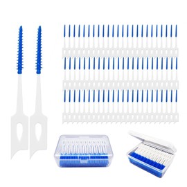 Duozhenzhu 440Pcs Dual-Use Interdental Brushes Soft Bristle Picks Toothpicks Between Teeth Gum, Flossing Toothpick Brush for Cleaning Orthodontic Wire Tooth Clean Tool