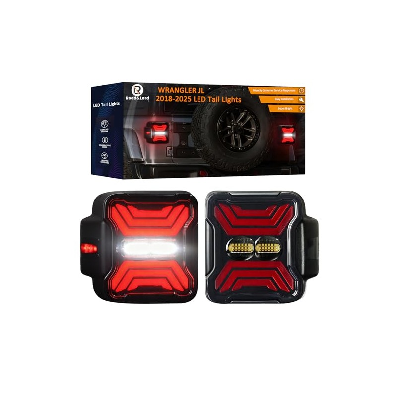 LED Tail Lights Compatible with 2018-2025 Jeep Wrangler JL/JLU 4xe,