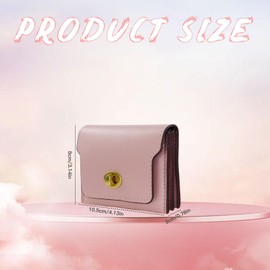 AfitLulu Retro Latch Accordion Wallet for Women, Quick Release Fashion PU Leather Wallet, 3 Pocket Small Ladies Wallet for Coin/Cash/Card (Pink)