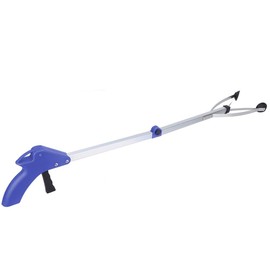 Trash Pickup Tool, Grabber Reacher Tool Rubbish Pick Up Extension Litter Picker Position Lock for Nursing Homes (Blue Handle)