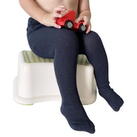 Ecoable Organic Cotton Kids Tights: Footed Leggings for Girls and Boys, Sizes 6 months - 8 years (EU 56-62/6-12 months, Navy Blue)