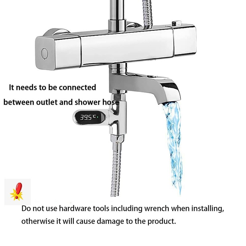 Shower Thermometer Led Digital Display Instant-Read Baby Bath Water Power