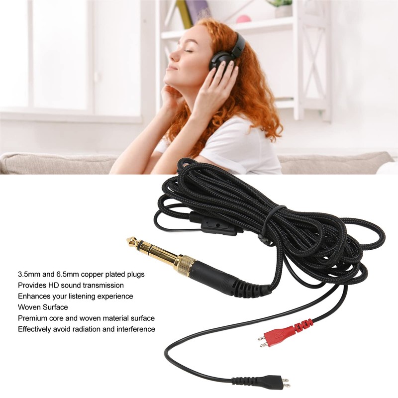 Replacement Audio Cable Headset Audio Cable Compatible with HD25 560
