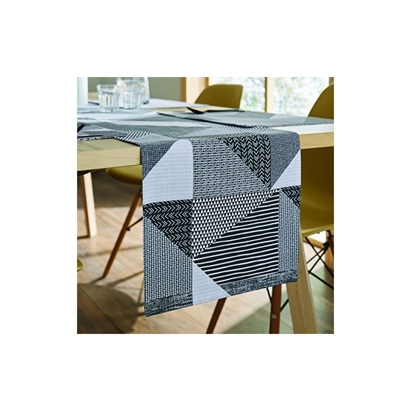Catherine Lansfield Dining Larsson Geo Cotton 33x220 cm Table Runner