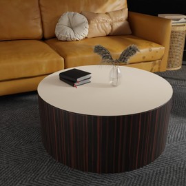 Zinkooat Small Round Table Cover - Can Be Used On Both Sides Waterproof and Easy to Clean Good Flatness Used for Coffee Table Dining Table(Light Beige+Light Gray Dia.24Inch)