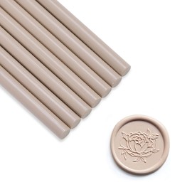 UNIQOOO Mini Glue Gun Sealing Wax Sticks for Wax Seal Stamp - Taupe Nude, Great for Wedding Invitations, Christmas Cards, Snail Mails, Wine Packages, Christmas Gift Ideas, Pack of 16