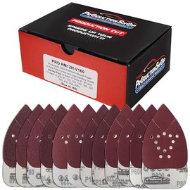 ProductionShop Premium 12-Hole Pattern Mouse Detail Sander Sandpaper Sheets, 160 Disc Variety Pack, Grits 40, 60, 80, 100, 120, 150, 180, 220, 320, 400, 600, 800 - Hook & Loop - Fits Black and Decker
