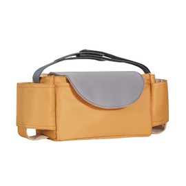 HAGOT Pram Organiser Pram Bag with Insulated Drink Holder, Buggy Organiser Bag, Portable Storage Pram Bags, Brown