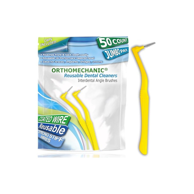 Orthomechanic Interdental Brush Angle Cleaners - Jumbo Pack (50 Brushes)