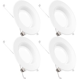 Sunco LED Recessed Lighting 6 Inch, 4 Pack 5000K Daylight, Dimmable Can Lights, Baffle Trim, 13W=120W, 1050LM, Damp Rated, Retrofit Installation - ETL