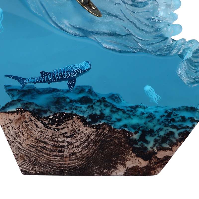 Desktop Sea Wave Decoration Delicate Resin Lamp Night Light for