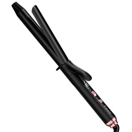 FARERY Long Barrel Curling Iron 1 Inch, Ceramic Curling Iron for Thin Hair, Infused Argan Oil & Keratin, Long Lasting Styling, 11 Adjustable Temp, Include Clips & Silicone Pad