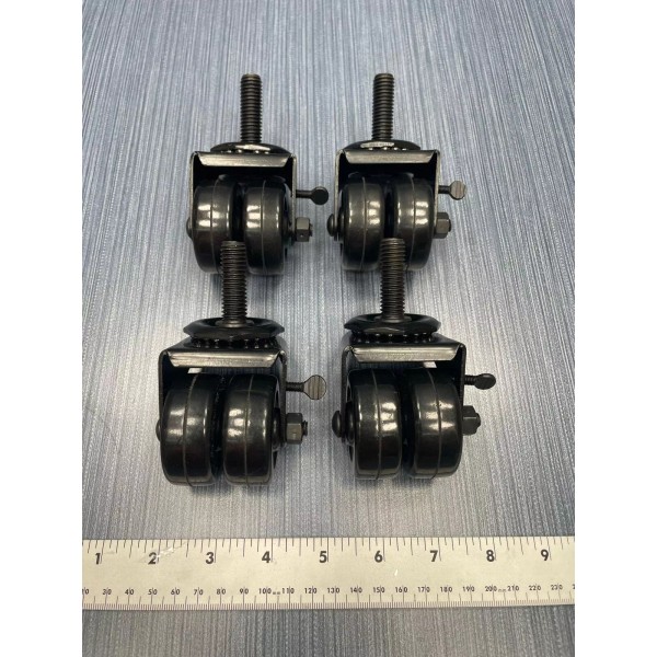 Unbranded Set of 4 x Dual Wheeled Casters 1/2" Shaft