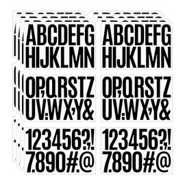 24 Sheets 384 Pcs Vinyl Letter Stickers,3 inch Self-Adhesive Alphabet Numbers Stickers Waterproof Mailbox Numbers Sticker letters for Mailboxes, Window, Door,Signs,Cars,Boats, Business, Address Number