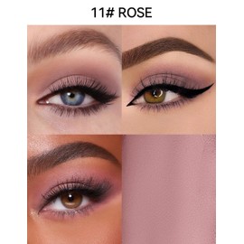 Erinde Waterproof Cream Eyeshadow Stick, Matte Nude Eye Shadow Sticks, Longwear Blendable High Pigmented, Neutral Eye Shadow Sticks Matte for Older Eyes, Smokey Eyeshadow Pencil Crayon, 11 Rose Pink