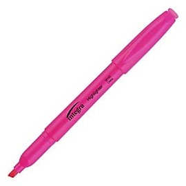 Integra Pen Style Highlighter, Chisel Point, Fluorescent Pink (ITA36183)